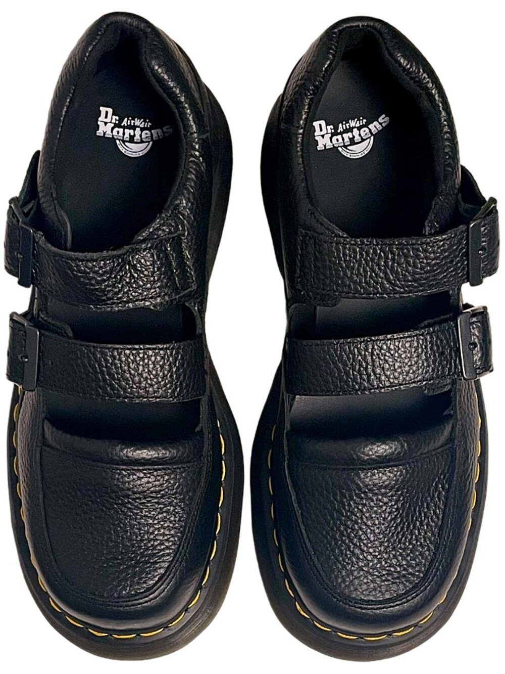 Dr. Martens Buzz Mary Jane Platform Shoes Black Milled Nappa NWT - Picture 2 of 12